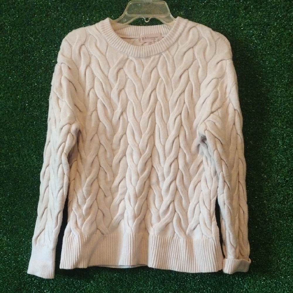 Philosophy Ivory Cable Knit Sweater